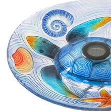 Load image into Gallery viewer, Solar Led Verdant Glass Bird Bath With Stand - Turtle
