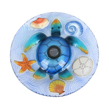 Load image into Gallery viewer, Solar Led Verdant Glass Bird Bath With Stand - Turtle
