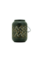 Load image into Gallery viewer, 5In Solar Black And Yellow Wave Metal Lantern with Ww LED
