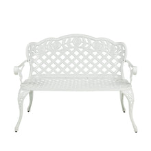 Load image into Gallery viewer, White Lattice Design Garden Bench 42.5 Inch Long
