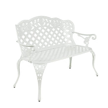 Load image into Gallery viewer, White Lattice Design Garden Bench 42.5 Inch Long
