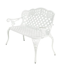 Load image into Gallery viewer, White Lattice Design Garden Bench 42.5 Inch Long
