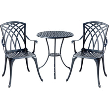 Load image into Gallery viewer, 78658-A-BK -  A Touch of Class- Black Cast Aluminium Bistro Set for Your Space HI-LINE GIFT
