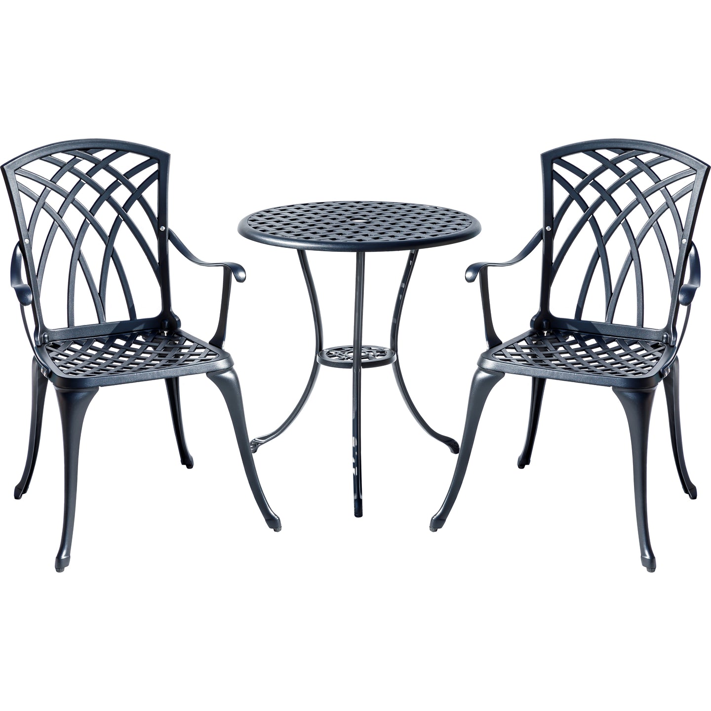 78658-A-BK -  A Touch of Class- Black Cast Aluminium Bistro Set for Your Space HI-LINE GIFT