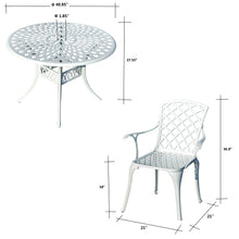 Load image into Gallery viewer, 78659-B-WT -  Serene Seating- White Cast Aluminium Bistro Set for Patio
