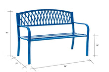 Load image into Gallery viewer, 78661-C-BL -  Blue Horizon Escape- Steel and Cast Iron Garden Bench for Relaxation HI-LINE GIFT

