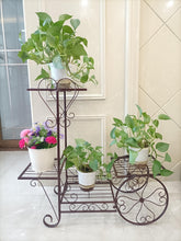 Load image into Gallery viewer, Plant Stand Black &amp; Bronze Finish
