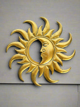 Load image into Gallery viewer, Metal Garden Decor-Golden Half Moon Sunface
