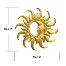 Load image into Gallery viewer, Metal Garden Decor-Golden Half Moon Sunface
