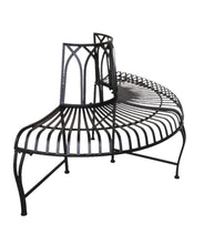 Load image into Gallery viewer, Black Tree Wrap Garden Bench Semi-Circle
