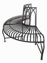 Load image into Gallery viewer, Black Tree Wrap Garden Bench Semi-Circle
