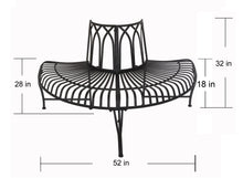 Load image into Gallery viewer, Black Tree Wrap Garden Bench Semi-Circle
