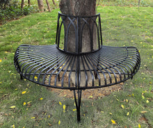 Load image into Gallery viewer, Black Tree Wrap Garden Bench Semi-Circle
