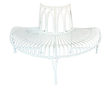 Load image into Gallery viewer, White Tree Wrap Garden Bench Semi-Circle
