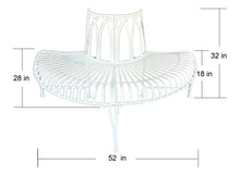 Load image into Gallery viewer, White Tree Wrap Garden Bench Semi-Circle
