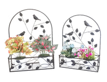 Load image into Gallery viewer, Black Metal Hanging Plant Holder 2 Pcs Set Outdoor Wall Decor
