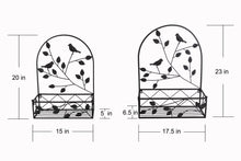 Load image into Gallery viewer, Black Metal Hanging Plant Holder 2 Pcs Set Outdoor Wall Decor
