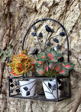 Load image into Gallery viewer, Black Metal Hanging Plant Holder 2 Pcs Set Outdoor Wall Decor

