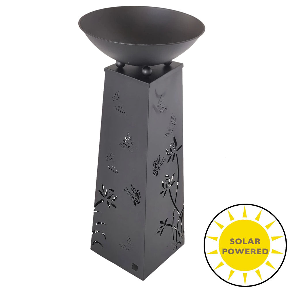 Solar Lighted Butterfly Metal Planter Holder