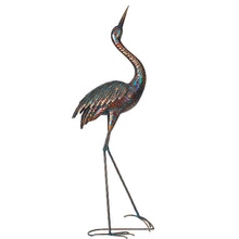 Load image into Gallery viewer, Metal Chrome Heron Decorative Garden Statue Set
