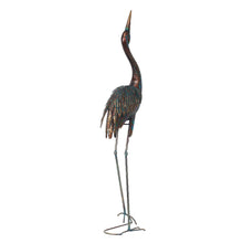 Load image into Gallery viewer, Metal Chrome Heron Decorative Garden Statue Set
