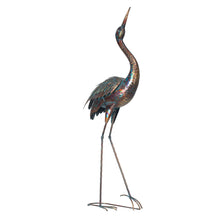 Load image into Gallery viewer, Metal Chrome Heron Decorative Garden Statue Set
