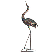 Load image into Gallery viewer, Metal Chrome Heron Decorative Garden Statue Set
