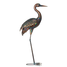 Load image into Gallery viewer, Metal Chrome Heron Decorative Garden Statue Set
