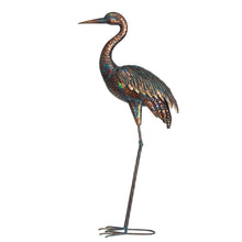 Load image into Gallery viewer, Metal Chrome Heron Decorative Garden Statue Set
