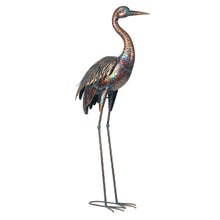 Load image into Gallery viewer, Metal Chrome Heron Decorative Garden Statue Set

