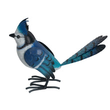 Load image into Gallery viewer, Metal Miniature Blue Jay Statue
