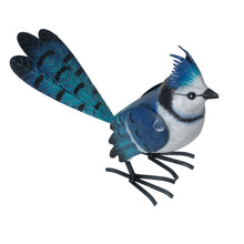 Load image into Gallery viewer, Metal Miniature Blue Jay Statue
