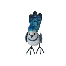 Load image into Gallery viewer, Metal Miniature Blue Jay Statue
