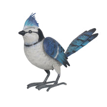 Load image into Gallery viewer, Metal Miniature Blue Jay Statue

