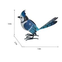 Load image into Gallery viewer, Metal Miniature Blue Jay Statue
