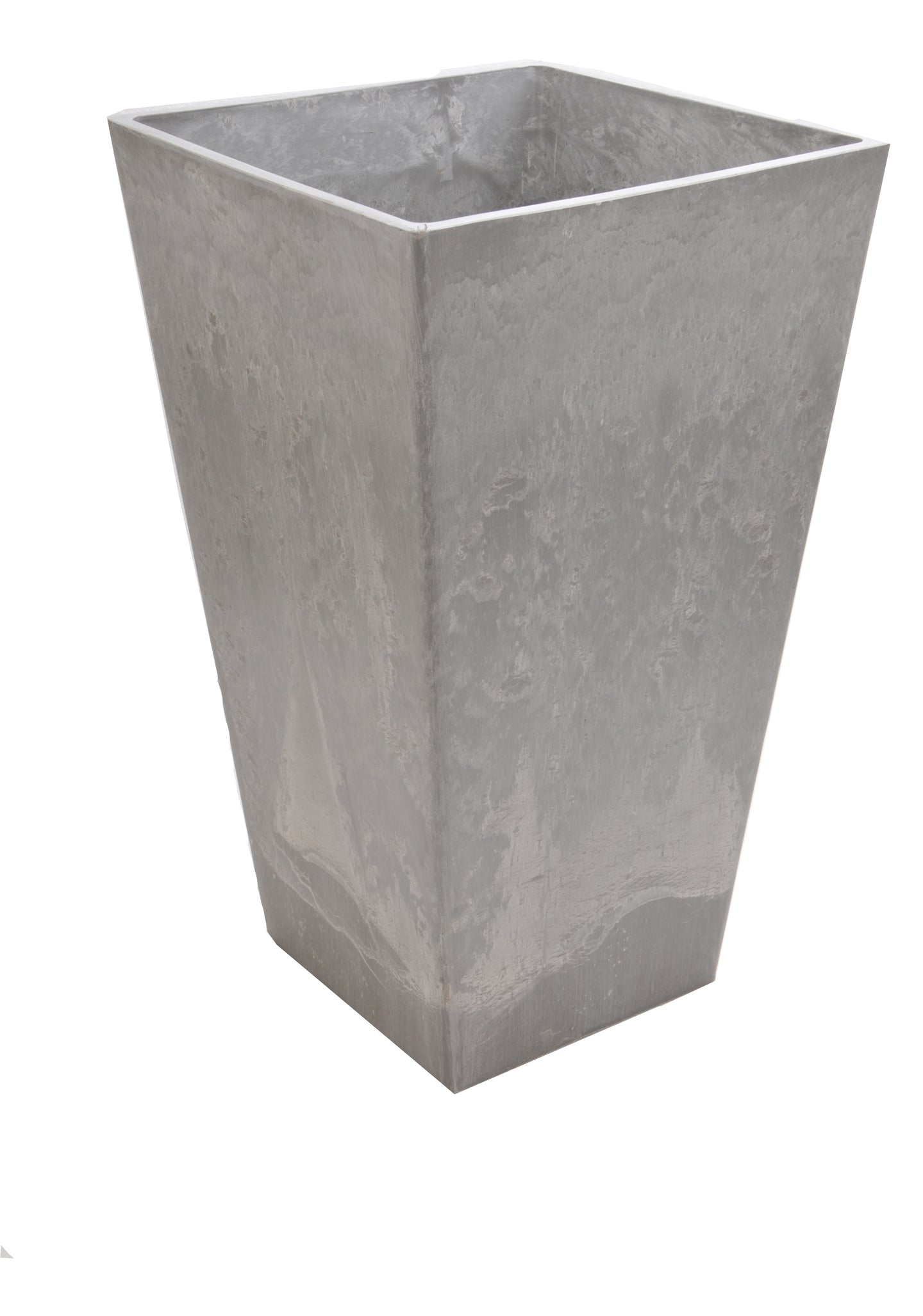 28In Square Plastic Planter - Grey