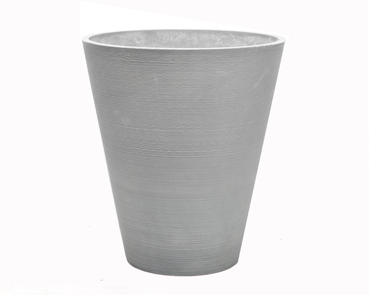 22In Round Plastic Planter - Grey