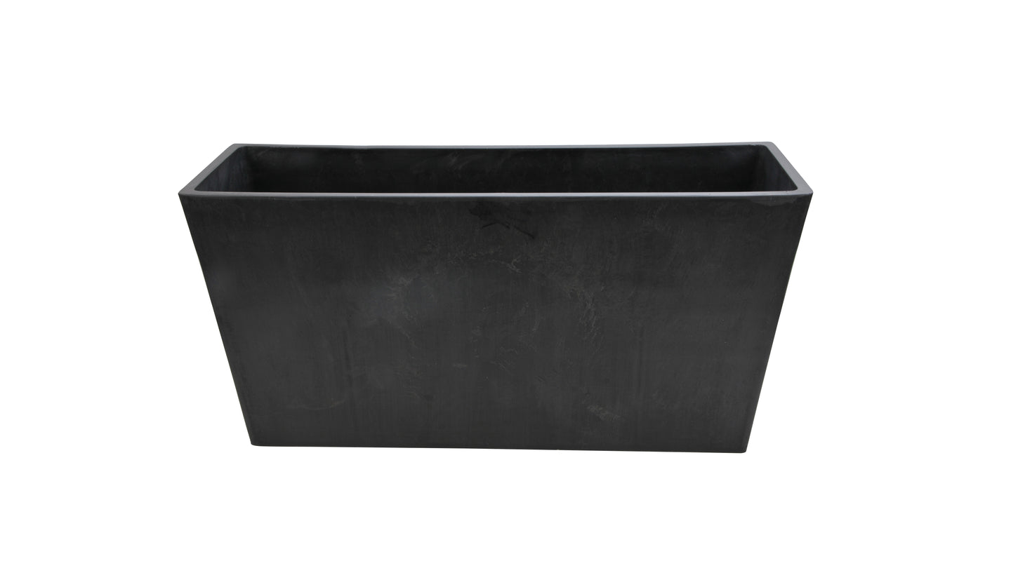 25In Wide Rectangle Plastic Planter - Black
