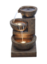 Load image into Gallery viewer, Cascading Bowl Fountain with Dual Warm White LEDs - Brown
