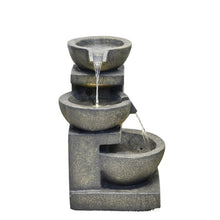 Load image into Gallery viewer, 3 Bowl Fountain W/2 Warm White LEDs
