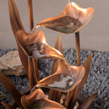 Load image into Gallery viewer, Tiered Leaves Stainless Metal Fountain Outdoor 35&quot; H

