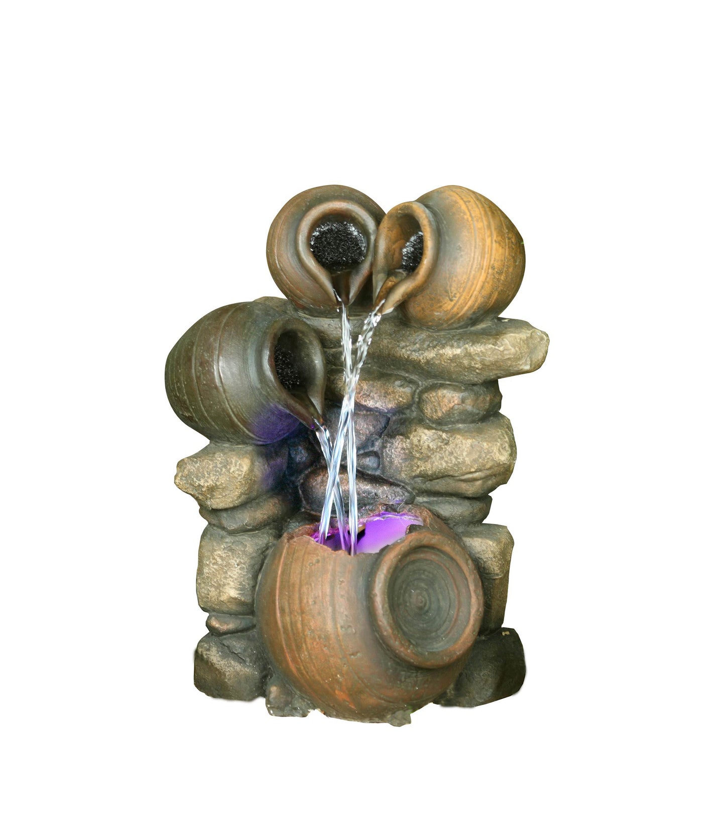 Fountain-3 Jugs Pour Into One W/RGB Light