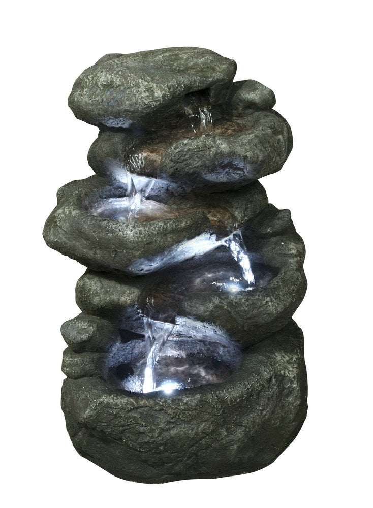 Fountain-5 Level Rocks W/Lights