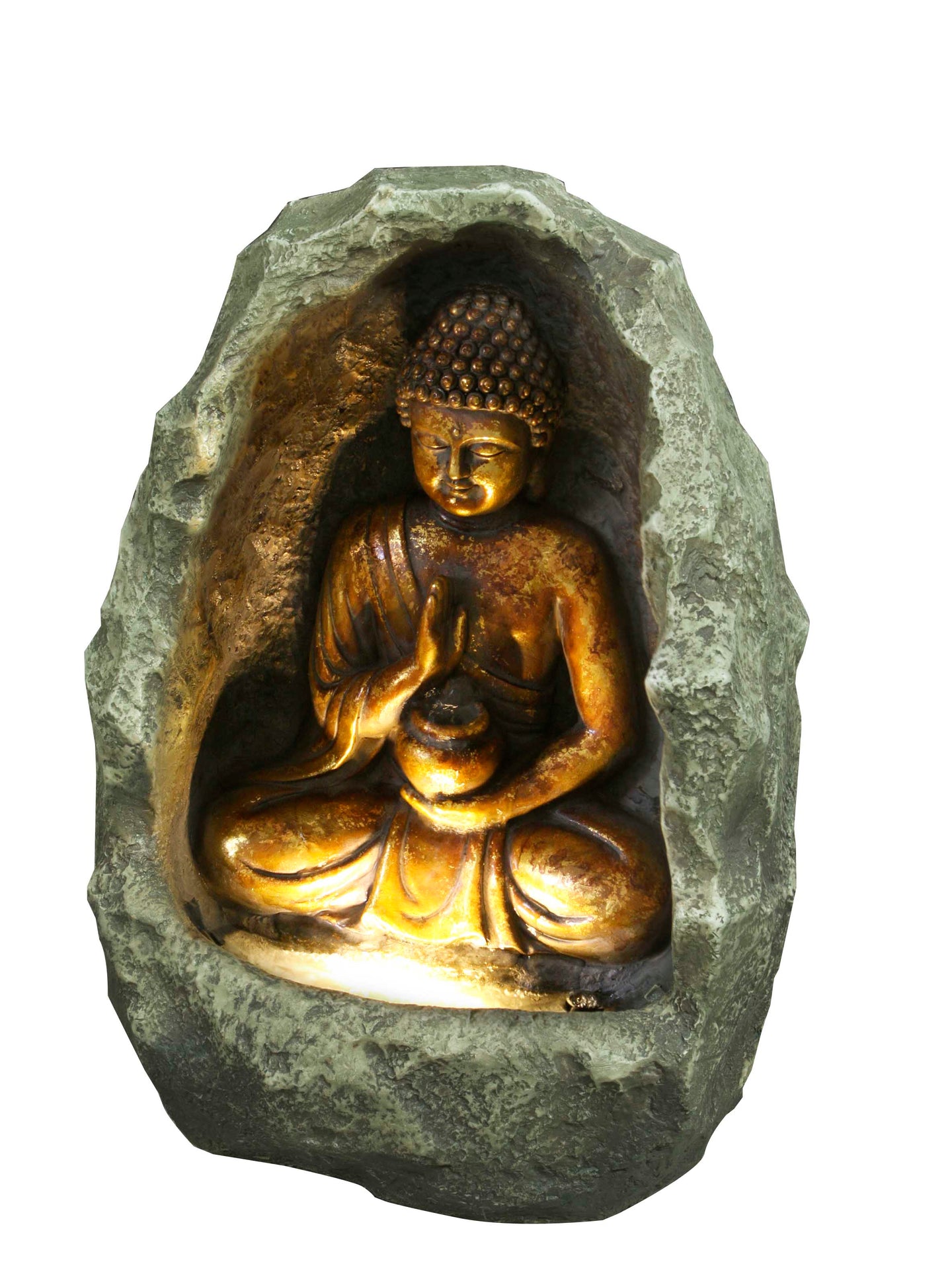 Fountain-Golden Buddha W/Light