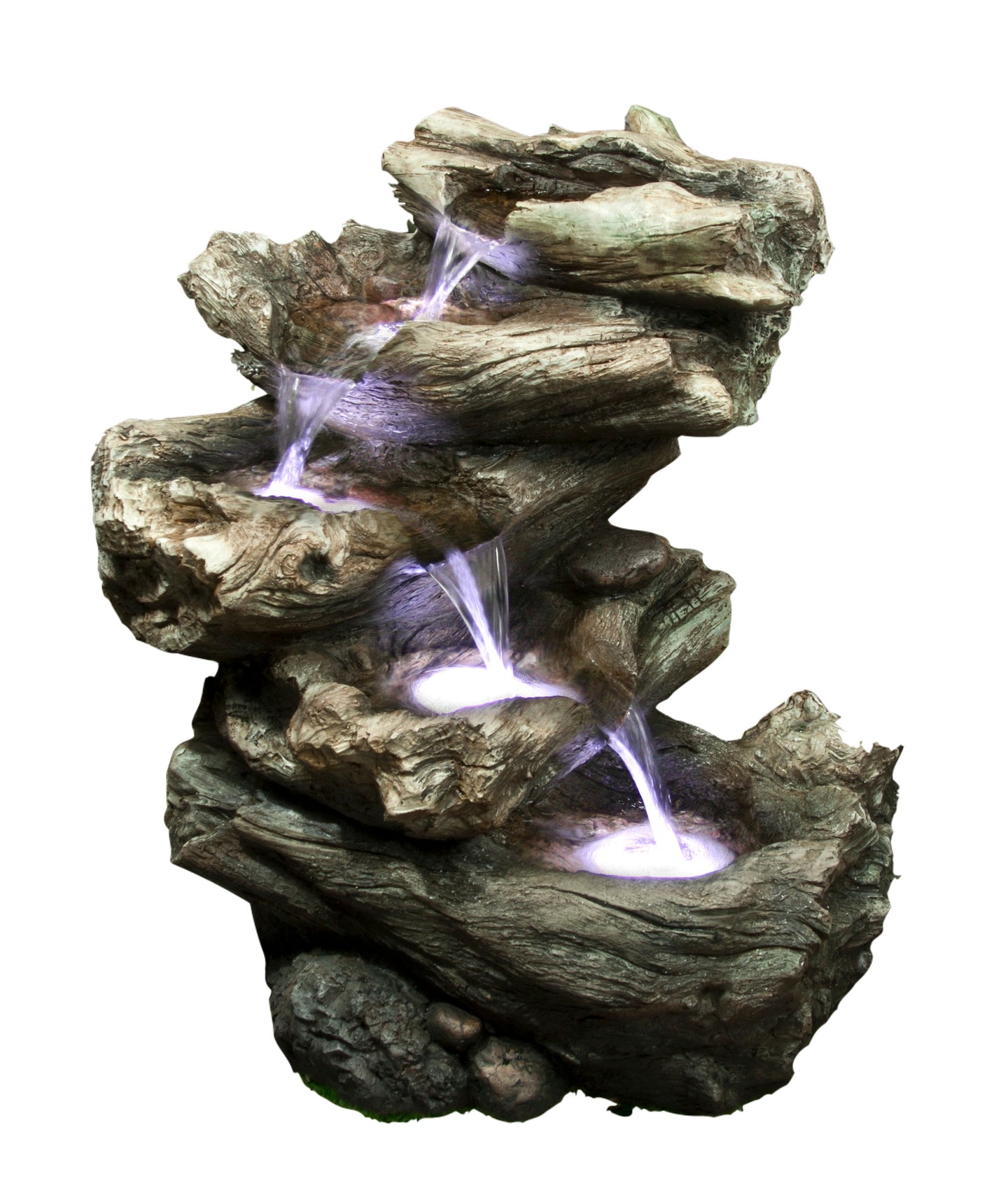 4 Level Logs Fountain W/LED