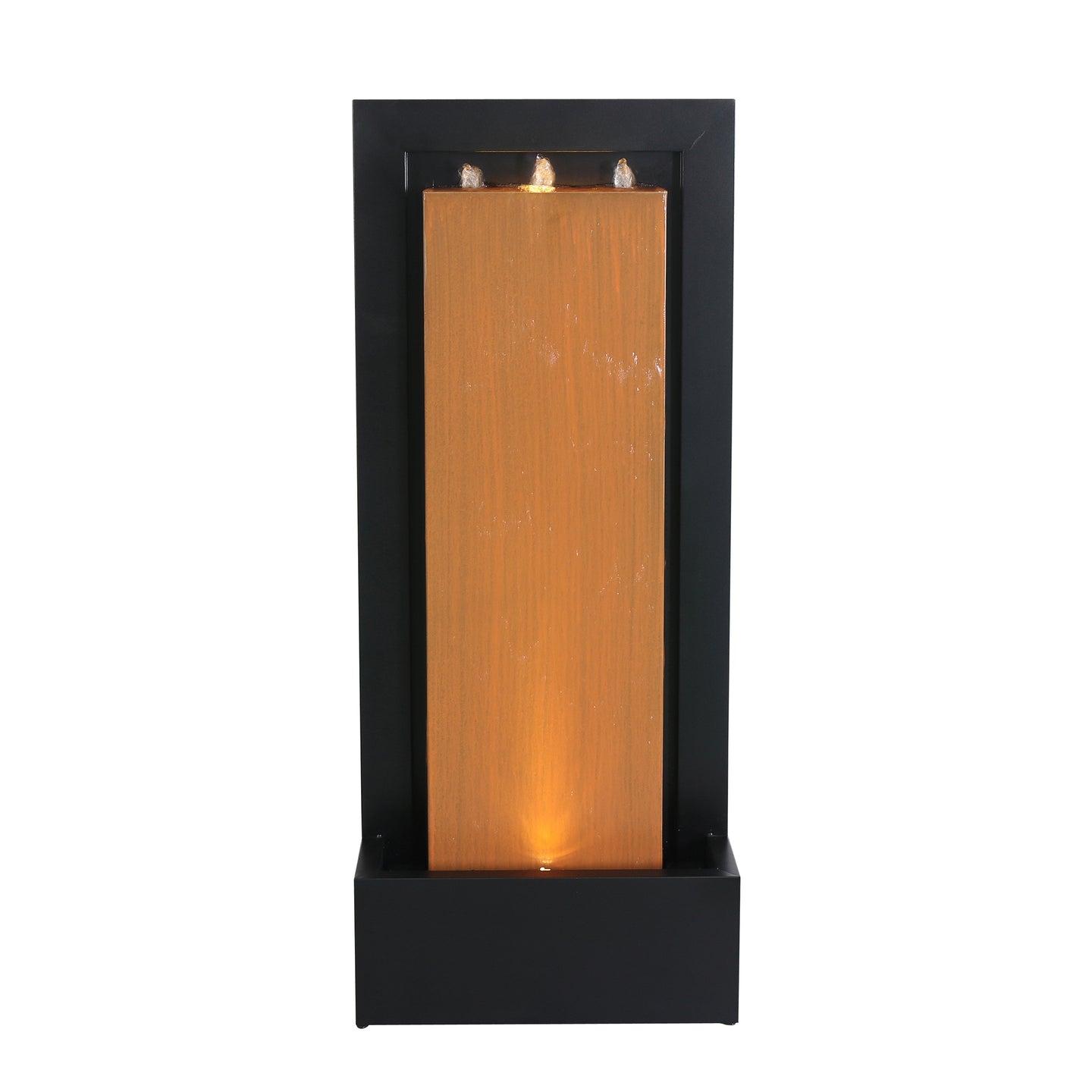Zinc Metal Fountain with LED Lights - Rustic Elegance