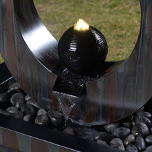 Load image into Gallery viewer, 79532-Q-BK -  Outdoor Metal Fountain with LED Lights - Rusty Gray HI-LINE GIFT
