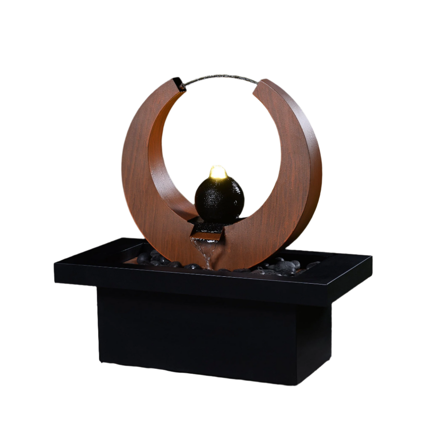 Metal Fountain - Rusty Top with Black Basin