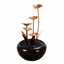Load image into Gallery viewer, Elegant Zinc Metal Fountain with 4 Warm White LED Lights - Outdoor
