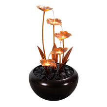 Load image into Gallery viewer, Elegant Zinc Metal Fountain with 4 Warm White LED Lights - Outdoor
